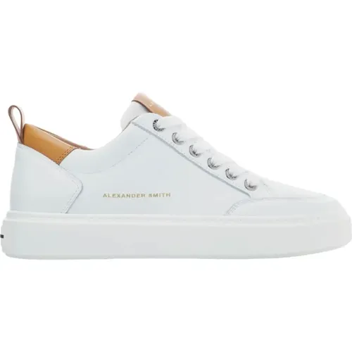 Luxury White Cognac Street Shoes , male, Sizes: 7 UK, 8 UK, 10 UK, 9 UK, 11 UK - Alexander Smith - Modalova
