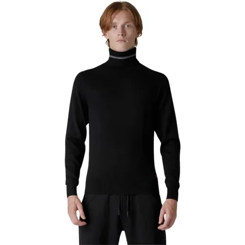 Turtlenecks, male, , Size: 2XL Men's Wool Blend Embroidered Sweater - Peuterey - Modalova