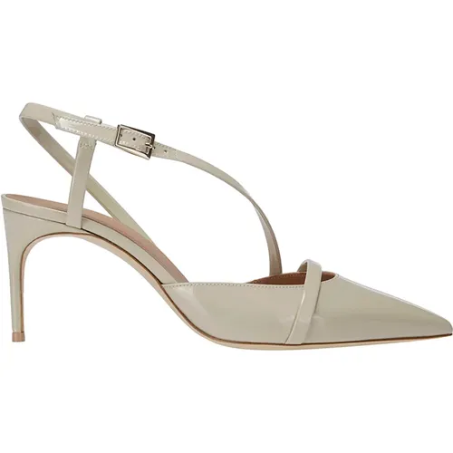 Beiger Stiletto Slingback mit Asymmetrischem Detail , Damen, Größe: 38 EU - Malone Souliers - Modalova