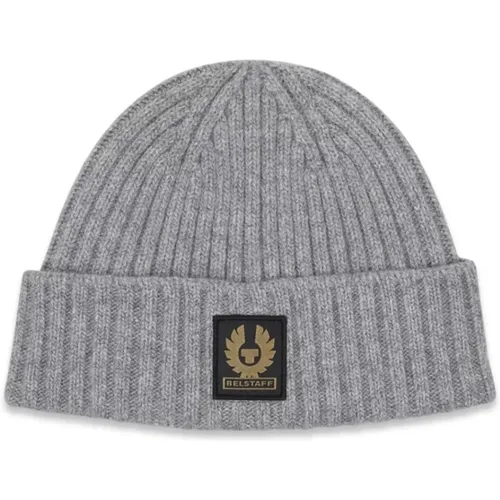 Ribbed Watch Beanie Hat Grey , male, Sizes: ONE SIZE - Belstaff - Modalova