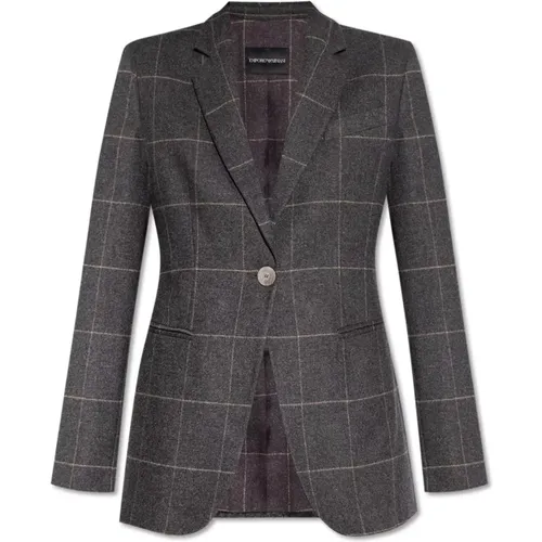 Blazer mit Karomuster , Damen, Größe: 2XS - Emporio Armani - Modalova