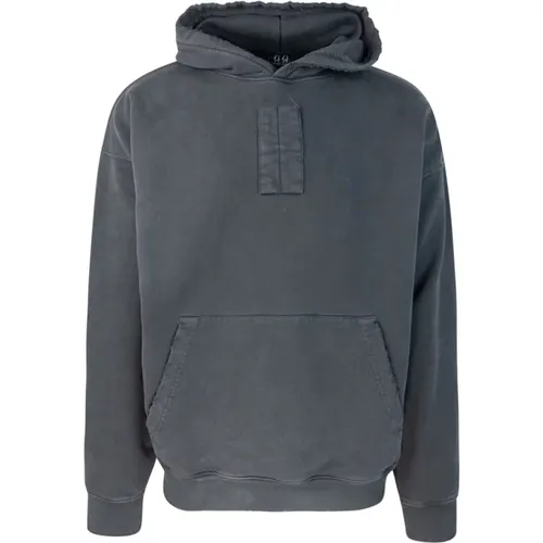 Hoodies, male, , Size: S Grey Oversized Hoodie with Front Patch - 44 Label Group - Modalova