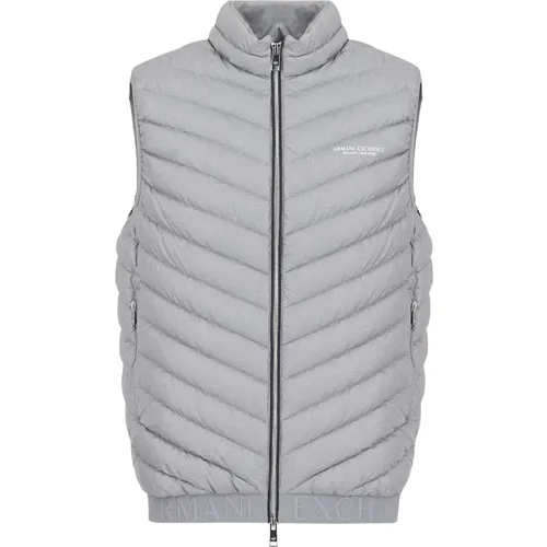 Quilted Sleeveless Vest with Duck Down Filling , male, Sizes: XL, L, M - Armani Exchange - Modalova