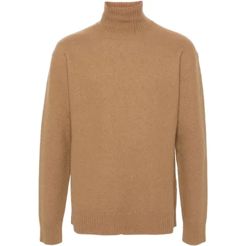 Turtlenecks, male, , Size: L Textured Merino Wool Sweater - Jil Sander - Modalova