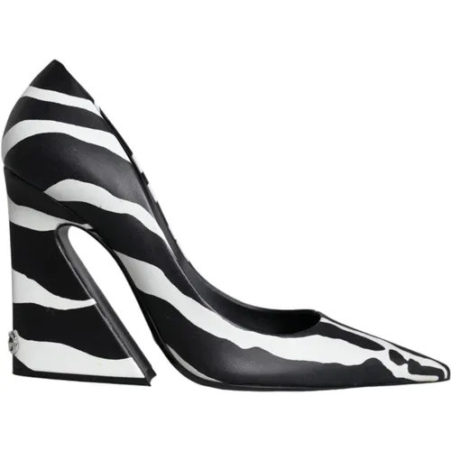 Zebra Leder Pumps mit Logo Details - Dolce & Gabbana - Modalova