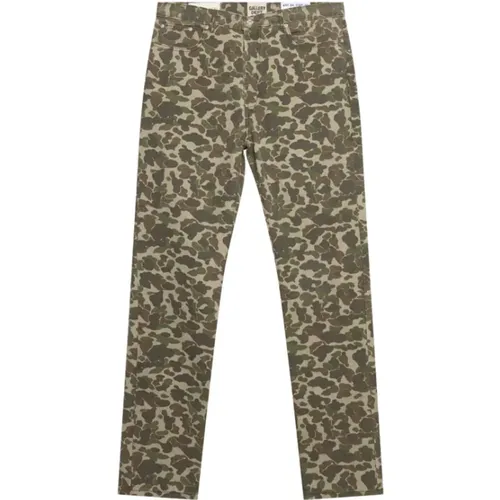 Slim-fit Trousers, male, , Size: W34 Road Camo 5001 - Gallery Dept. - Modalova