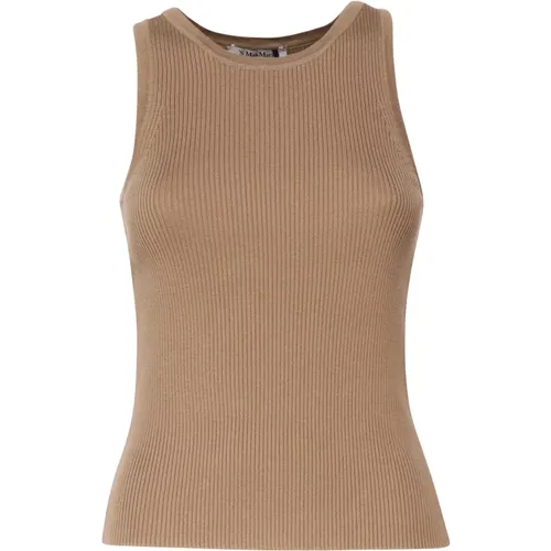 Beige Ribbed Tank Top Sweater , Damen, Größe: S - Max Mara - Modalova