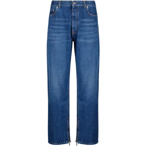 Indigo Cotton Straight Leg Jeans , male, Sizes: W32, W36, W34 - Off White - Modalova