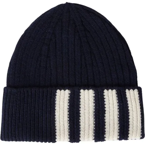 Beanies, male, , Size: ONE SIZE 4 Bar Stripe Beanie Hat - Thom Browne - Modalova