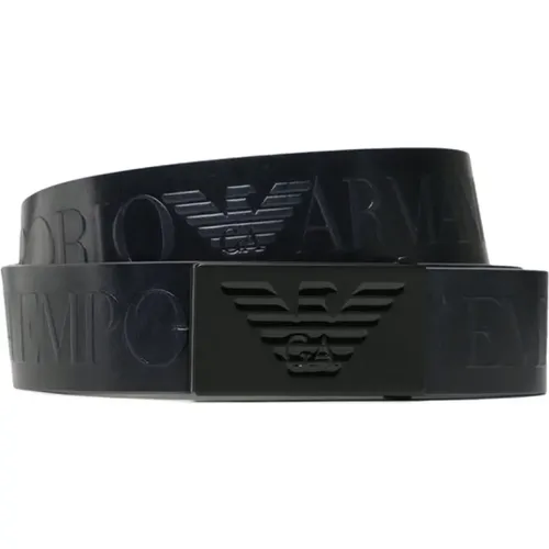 Belts, male, , Size: 105 CM Logo Belt with Logo Buckle - Emporio Armani - Modalova