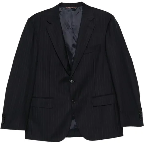 Blazers, male, , Size: 3XL Dark Pinstripe Two-Button Suit - Canali - Modalova