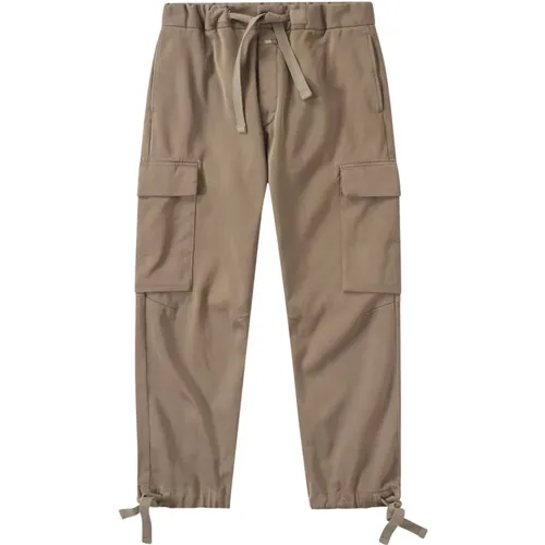 Wide Trousers, male, , Size: W34 Loose Fit Cargo Pants with Waist and Cuff Ties - closed - Modalova