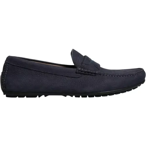 Loafers, male, , Size: 8 US Leather Slip-On Moccasin Shoes - Dolce & Gabbana - Modalova