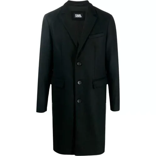 Single-Breasted Coats , male, Sizes: L - Karl Lagerfeld - Modalova