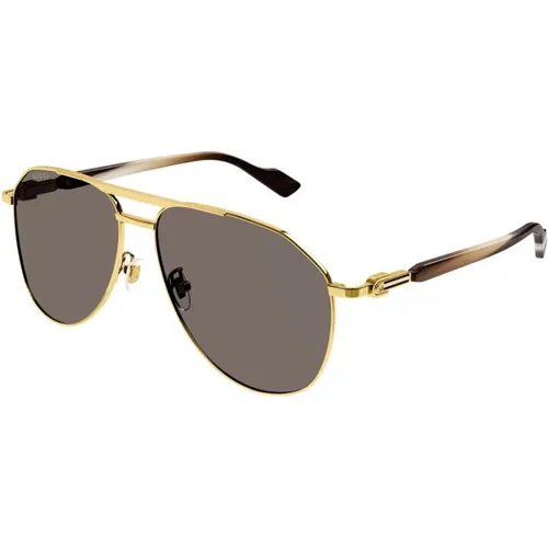 Sunglasses, unisex, , Size: 59 MM Vintage-inspired Oversize Pilot Sunglasses - Gucci - Modalova