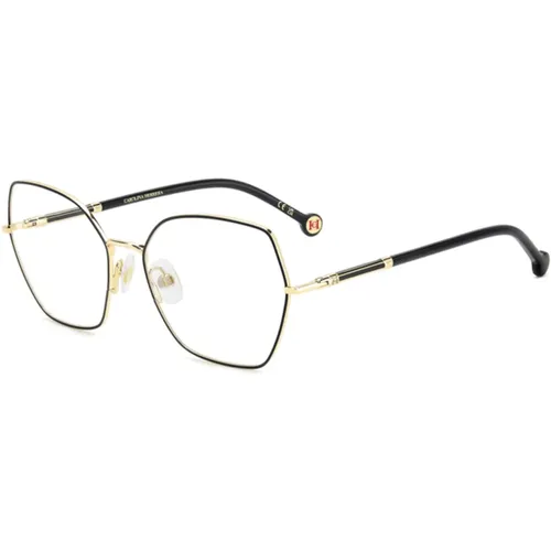 Glasses, female, , Size: 56 MM Matte Black Gold Eyewear Frames - Carolina Herrera - Modalova