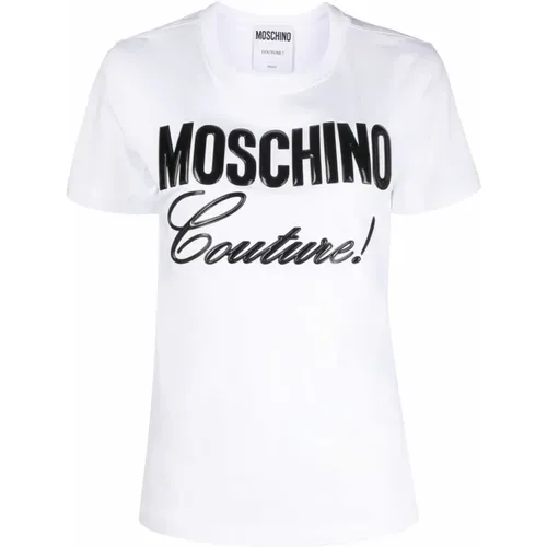 Weißes T-Shirt und Polo - Ultimativer Komfort und Stil , Damen, Größe: XS - Moschino - Modalova
