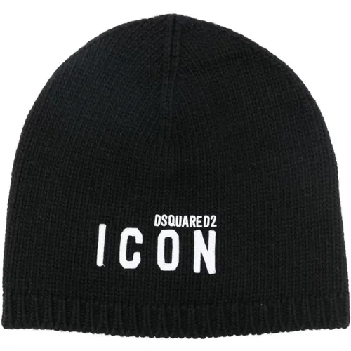 Beanies, male, , Size: ONE SIZE Knit Hat - Dsquared2 - Modalova