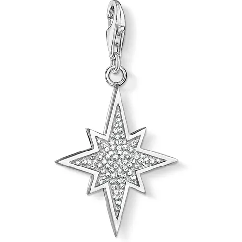 Glitter Star Charm Pendant , female, Sizes: ONE SIZE - Thomas Sabo - Modalova