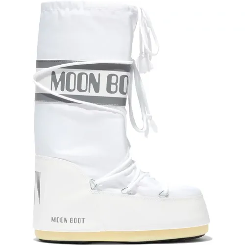 Weiße Damen Stiefeletten , Damen, Größe: 39 EU - moon boot - Modalova