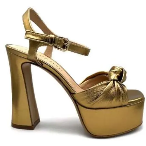 Antique Gold Platform Sandal , female, Sizes: 4 UK, 3 UK - Roberto Festa - Modalova