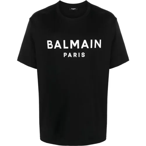 Logo Print Crew Neck T-shirts - Balmain - Modalova