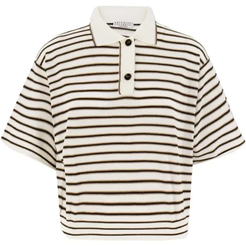 Lightweight Knit Polo Shirt , female, Sizes: L, M, S - BRUNELLO CUCINELLI - Modalova