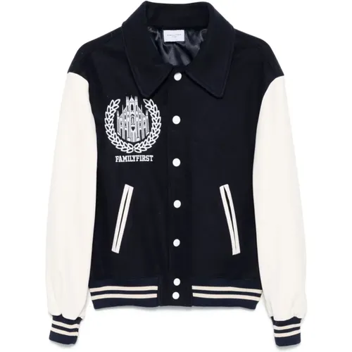 Bomber Jackets, male, , Size: XL Varsity College Jacket with Color-Block Design - Family First - Modalova