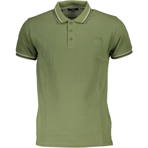 Grünes Poloshirt mit kurzen Ärmeln und Stickerei , Herren, Größe: 2XL - Cavalli Class - Modalova