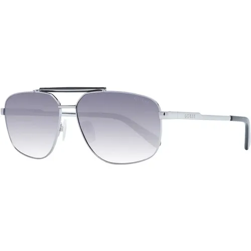 Sunglasses, male, , Size: ONE SIZE Silver Men's Aviator Sunglasses - Guess - Modalova