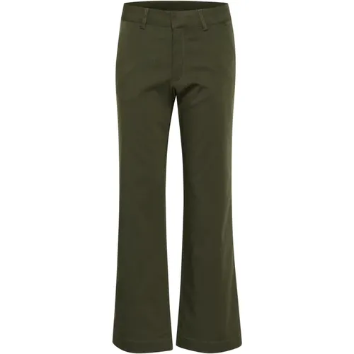 Flared Chino Hose Forest Night - Kaffe - Modalova