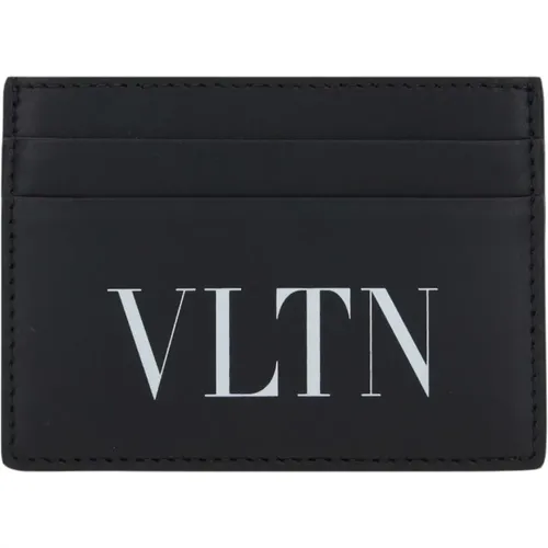 Leather Vltn Card Holder , male, Sizes: ONE SIZE - Valentino Garavani - Modalova