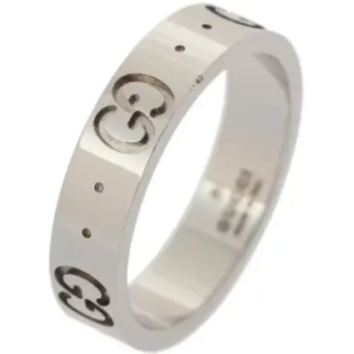 Pre-owned Jewellery, female, , Size: ONE SIZE Pre-owned White Gold rings - Gucci Vintage - Modalova