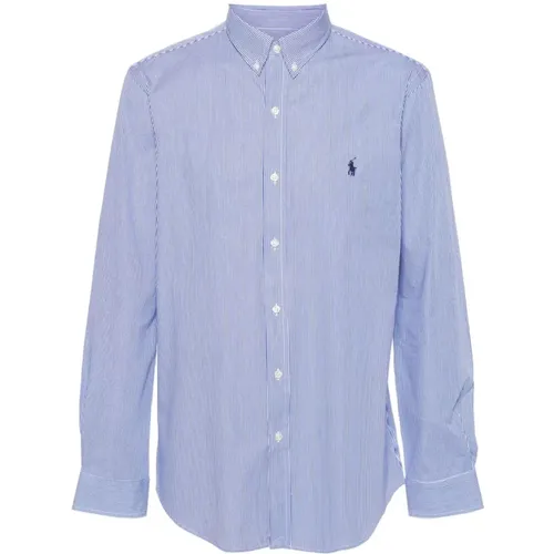 Blau Weiß Gestreiftes Hemd , Herren, Größe: L - Ralph Lauren - Modalova