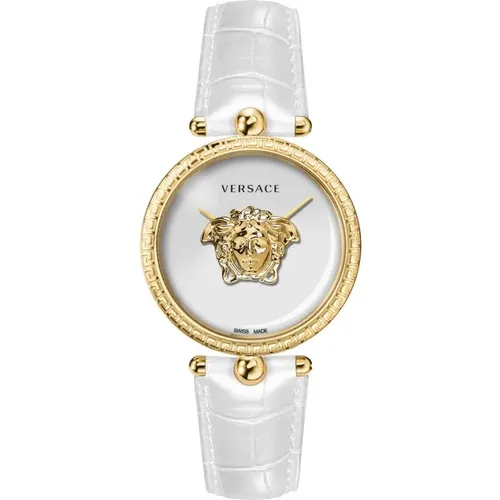 White and Gold Palazzo Watch , female, Sizes: ONE SIZE - Versace - Modalova