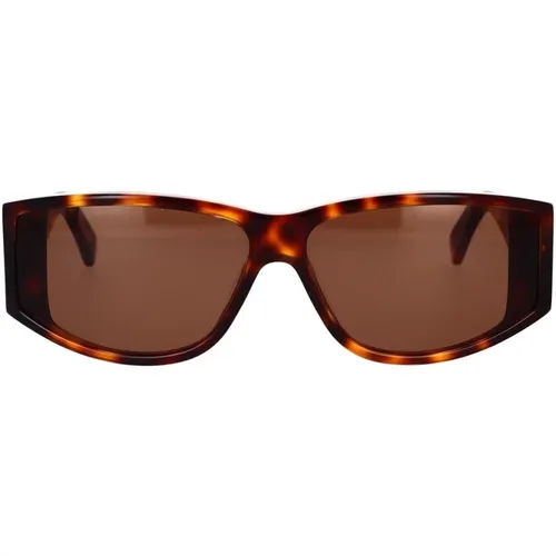 Geometric Sunglasses with Havana Frame and Organic Lenses , unisex, Sizes: 63 MM - Celine - Modalova