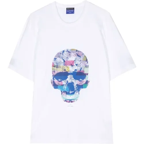 Skull Print Crew Neck T-shirt , Herren, Größe: L - Paul Smith - Modalova
