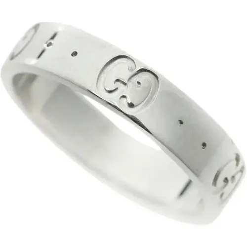 Pre-owned Jewellery, unisex, , Size: ONE SIZE Pre-owned White Gold rings - Gucci Vintage - Modalova