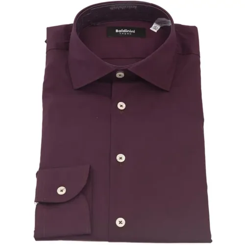 Slim Fit Button-Front Shirt with Italian Collar , male, Sizes: M, 2XL, S, L, 4XL, 3XL, XL - Baldinini - Modalova