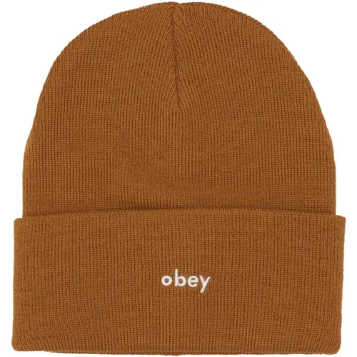 Beanies, male, , Size: ONE SIZE Karma Beanie Rubber Hat - Obey - Modalova