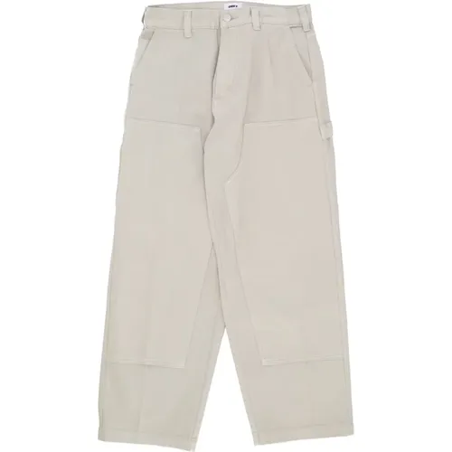Wide Trousers, male, , Size: W32 Big Wig Denim Carpenter Pant in Silver Grey - Obey - Modalova