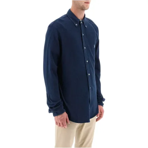 Langarm-Poloshirt aus leichtem Baumwoll-Mesh , Herren, Größe: L - Polo Ralph Lauren - Modalova