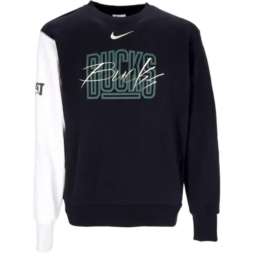 Sweatshirts, male, , Size: XL Milwaukee Bucks Crewneck Sweatshirt - Nike - Modalova