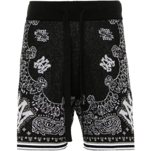 Bandana Print Knit Shorts , male, Sizes: L - Amiri - Modalova