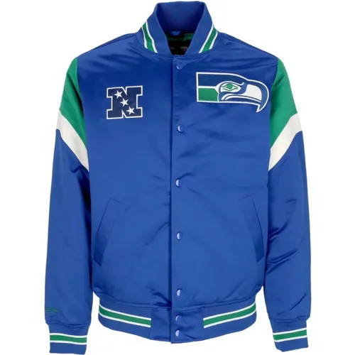 Bomber Jackets, male, , Size: L Seattle Seahawks Bomber Jacket NFL Team Colors - Mitchell & Ness - Modalova