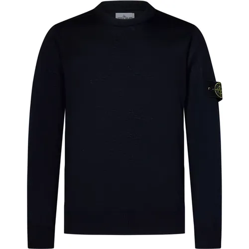 Blaue Wollpullover Aw24 - Stone Island - Modalova