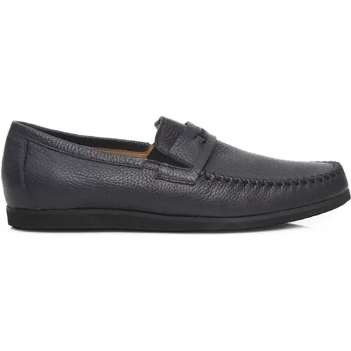 Loafers, male, , Size: 9 US Men's Leather Loafers with Rubber Sole - Cerruti 1881 - Modalova