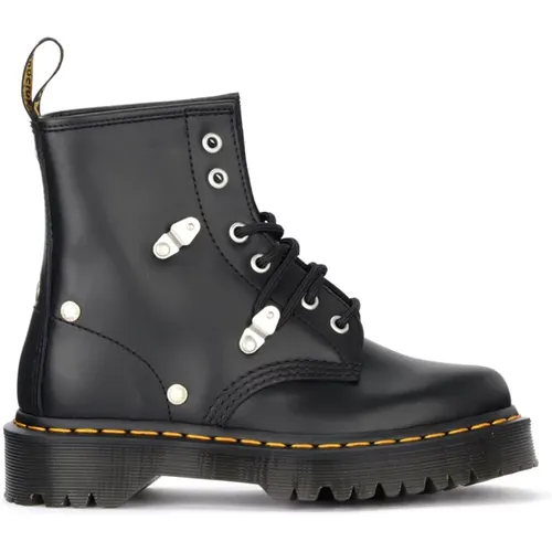 Stud Smooth Schwarze Lederstiefeletten , Damen, Größe: 38 EU - Dr. Martens - Modalova