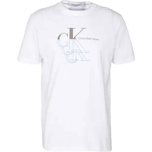 T-Shirts, male, , Size: L Monogram Echo Graphic T-shirt - Calvin Klein - Modalova