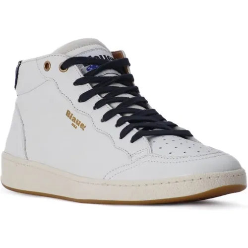 High Top Sneakers with Text Print , male, Sizes: 11 UK, 12 UK - Blauer - Modalova